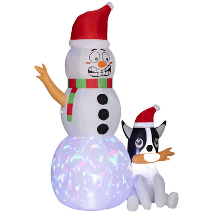 6.2FT Christmas Blow Up Snowman with Dog for Garden Party Outdoor