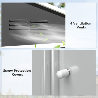 8 x 6ft Garden Storage Shed with Double Door, Dark Grey