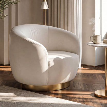 Equinox Armchair – Chalk – Brushed Brass Base