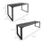 3Pcs Outdoor Dining Set Metal Beer Table Bench Patio Garden Yard Black