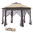 Hexagon Patio Gazebo Pop Up Gazebo Outdoor Double Roof Instant Shelter with Netting, 3m x 4m, Beige