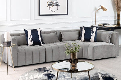 Essen Right Hand Curved Corner Sofa – Dove Grey