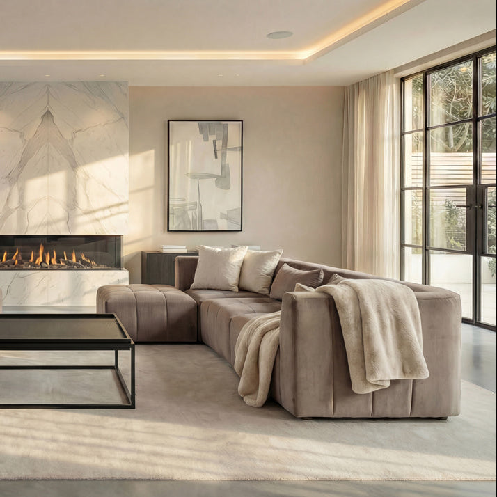 Essen Three Seat Corner Sofa – Taupe