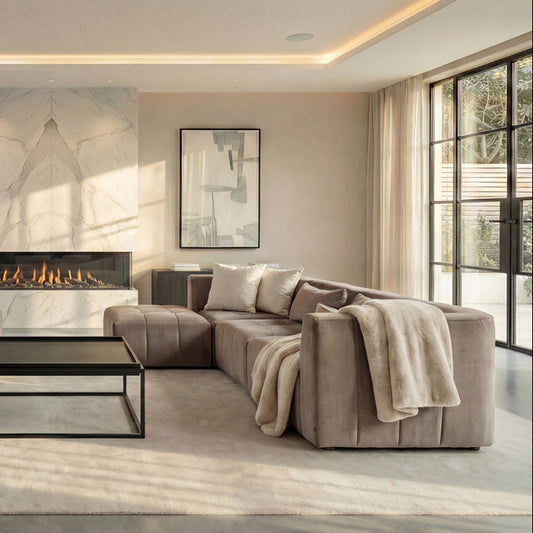 Essen Three Seat Corner Sofa – Taupe