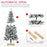 5 Foot Snow Flocked Artificial Christmas Tree, Xmas Pencil Tree with 426 Realistic Branches, Auto Open, Pinewood Base, Green