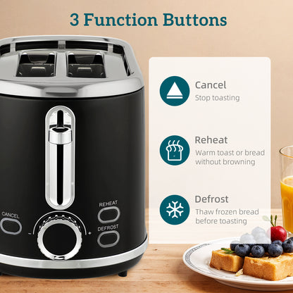 1.7L 3000W Kettle and 2 Slice Toaster with Keep Warm Memory Function