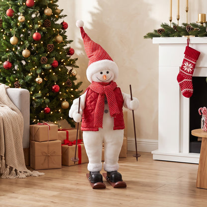 2ft Christmas Singing Skiing Santa Claus with Ski Board and Poles