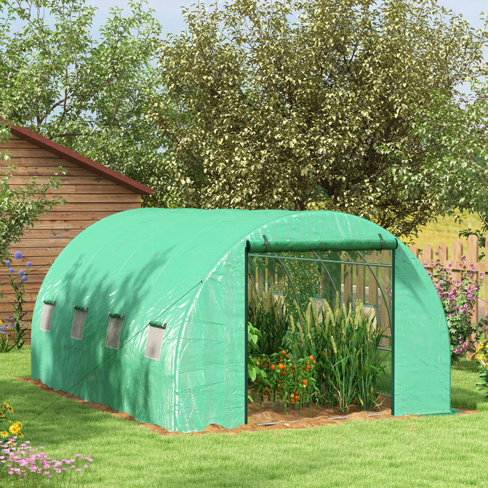 Sprinkler System Polytunnel Greenhouse, 4 x 3(m), Green