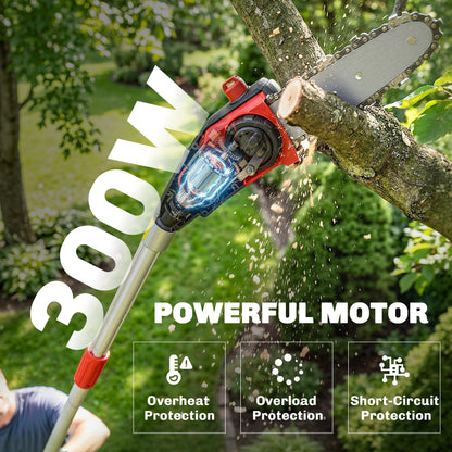 Cordless Pole Chainsaw, 1.94m/2.56m Electric Chainsaw