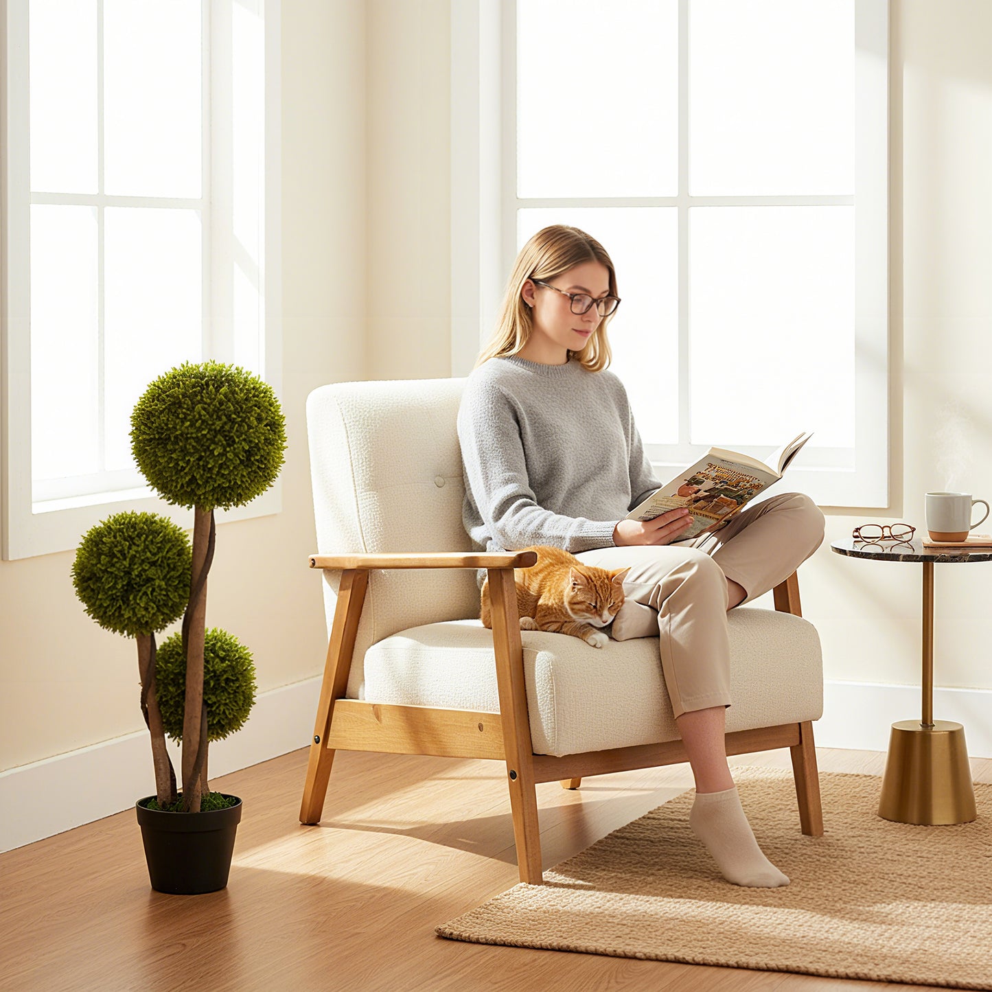 Set of 2 Artificial Topiary Balls Indoor Outdoor Faux Boxwood Balls