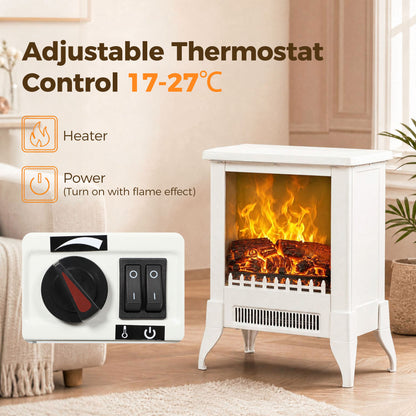 Electric Fireplace Stove, Fireplace Heater W/ Flame Effect
