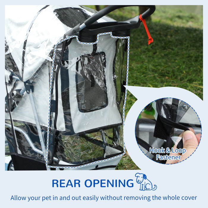 Dog Stroller Rain Cover w/ Rear Entry, Cover, for Dog Pram