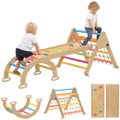 8-in-1 Toddler Climbing Frame, Play Triangle Set, Multicolour