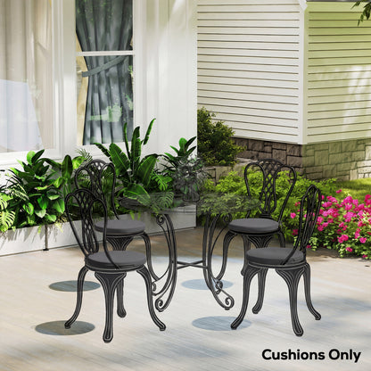 Bistro Chair Cushions, Chair Pads Set of 4, Dark Grey