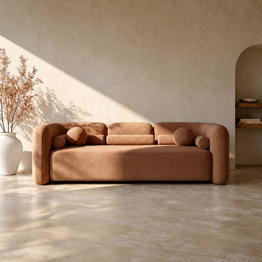 Munich Three Seat Sofa - Terracotta
