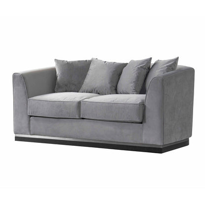 Pino Two Seat Sofa - Dove Grey - Silver Base