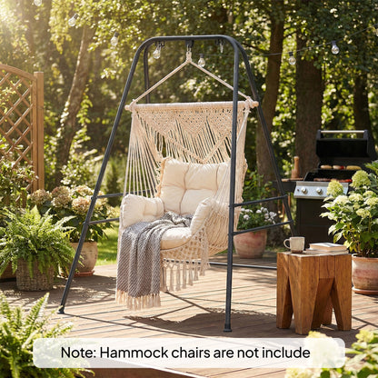 Hammock Chair Stand Only for Indoor Outdoor 150KG Load Black
