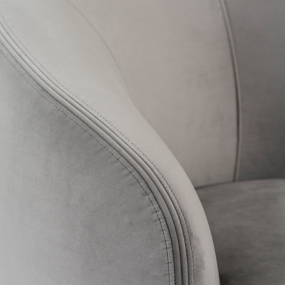 Equinox Six Seat Sofa – Dove Grey – Polished Chrome Base
