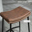 Breakfast Bar Stools Set of 2, Microfibre Upholstered Barstools, Industrial Bar Chairs with Curved Seat and Steel Frame