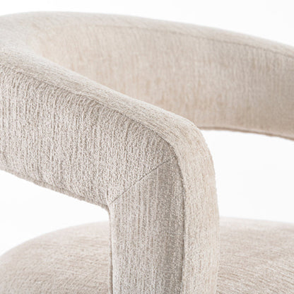 Ophelia Chestnut Circular Dining Table and 4 Madison Light Taupe Dining Chairs