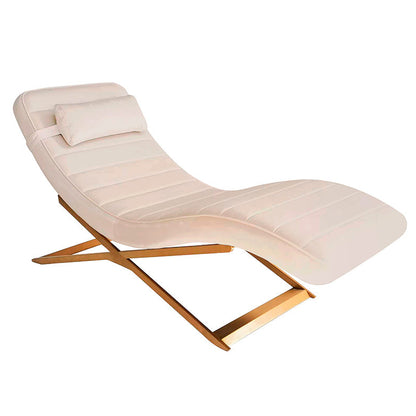 Dexter Chaise Longue Chalk and Brass