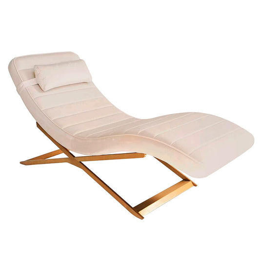 Dexter Chaise Longue Chalk and Brass