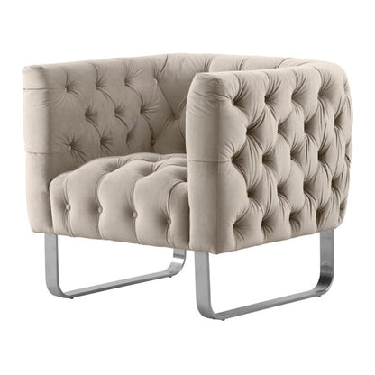 Grosvenor Armchair - Taupe - Brushed Silver