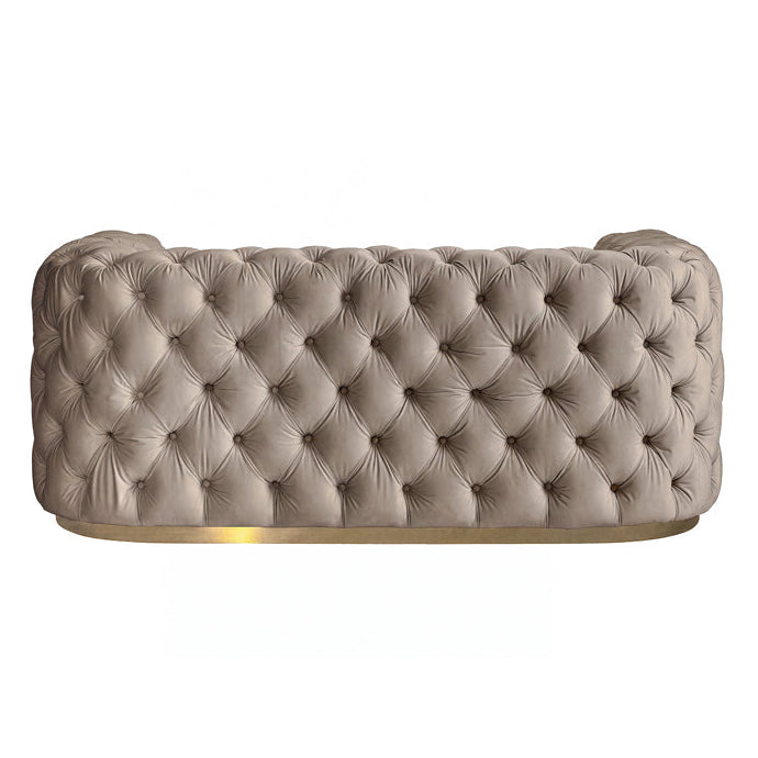 Frankfurt Two seat Sofa  - Taupe with Brass Base