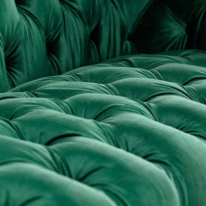 Grosvenor Two Seat Sofa - Bottle Green - Brushed Silver