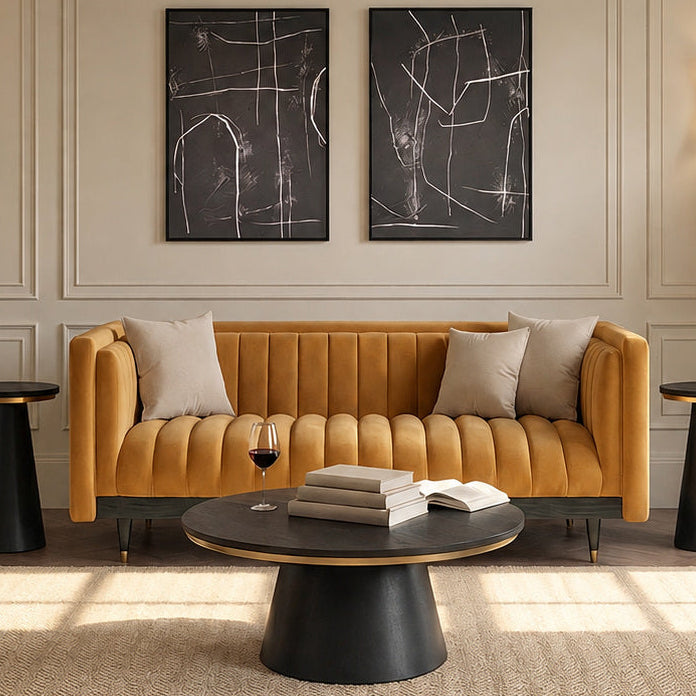 Metz Two Seat Sofa - Camel