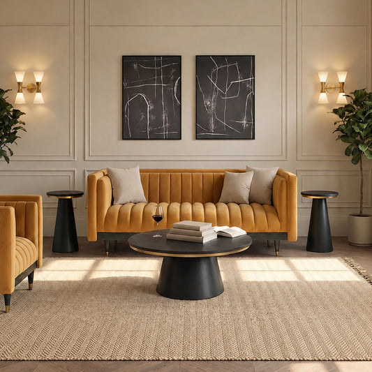 Metz Two Seat Sofa - Camel