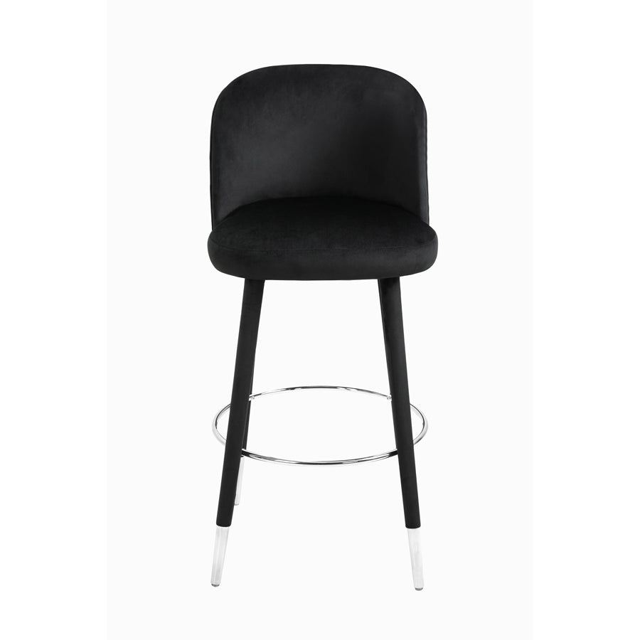 Bellucci Counter Stool - Black - Silver Caps
