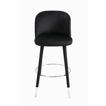 Bellucci Counter Stool - Black - Silver Caps