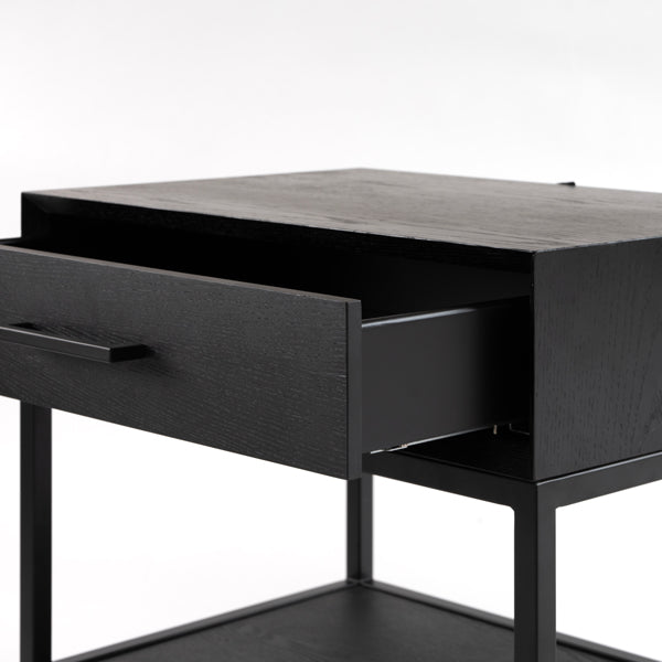 Duo Black Bedside Table