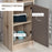 Tall Bathroom Cabinet, Freestanding Bathroom Storage Cabinet with 2 Cupboards 2 Compartments, Anti-Tipping Elevated Base, Grey and Oak Brown