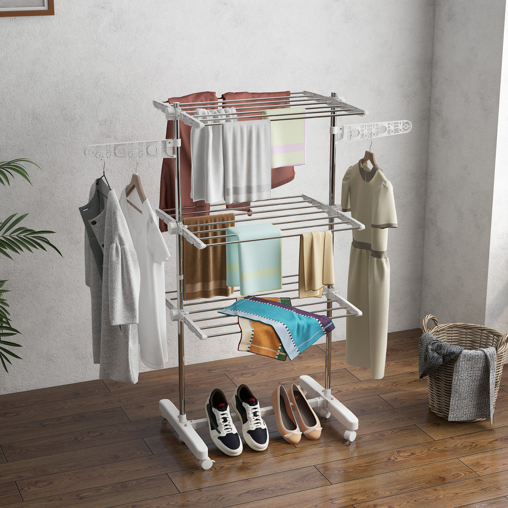 3 Layer Folding Cloth Hanger Stand Towel Hanging Dryer Rack Holding Airer