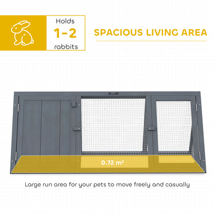 Rabbit Hutch, Wooden Guinea Pig Hutch with Run and Doors