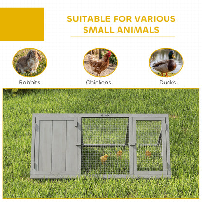 Rabbit Hutch, Wooden Guinea Pig Hutch with Run and Doors