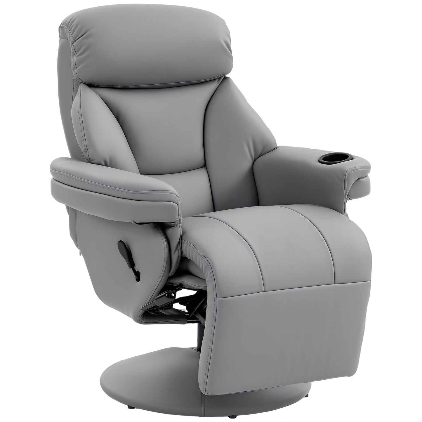 Upholstered Reclining Armchair with Adjustable Backrest, Grey