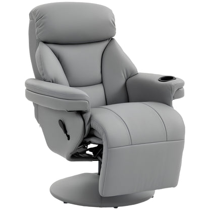 Upholstered Reclining Armchair with Adjustable Backrest, Grey