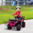 12V Kids Electric Ride on ATV, Battery Powered Quad Bike with 4 Suspension Wheels, Forward Reverse Function, Headlights Music, Storage Basket, for Ages 3-5 Years - Pink