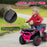 12V Kids Electric Ride on ATV, Battery Powered Quad Bike with 4 Suspension Wheels, Forward Reverse Function, Headlights Music, Storage Basket, for Ages 3-5 Years - Pink