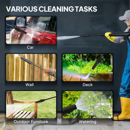 1800 W Power Washer 150 Bar Pressure with Adjustable Nozzle, Red