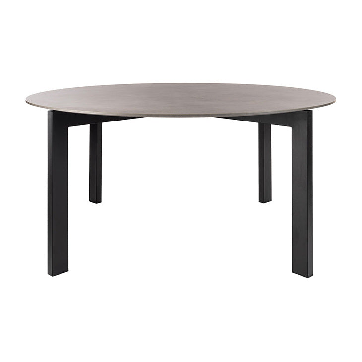 Niven 6-8 Seat Dining Table Concrete Effect - Black Legs
