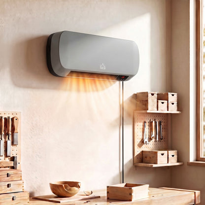 2000W Wall-Mounted Ceramic Heater with Weekly Timer and Remote - Grey