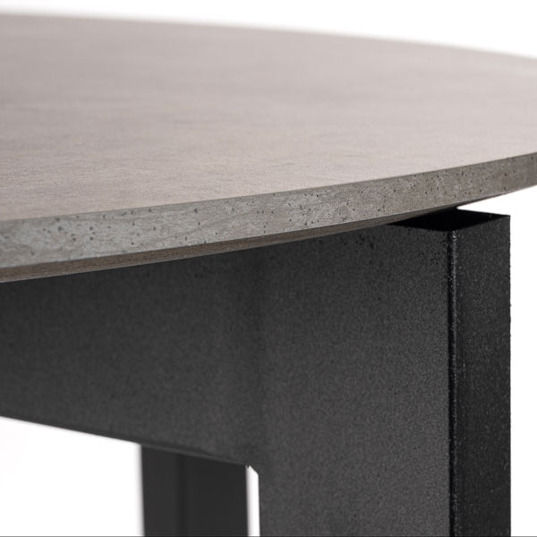 Niven 6-8 Seat Dining Table Concrete Effect - Black Legs
