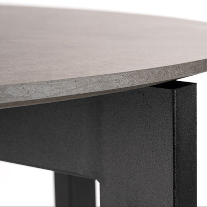Niven 6-8 Seat Dining Table Concrete Effect - Black Legs