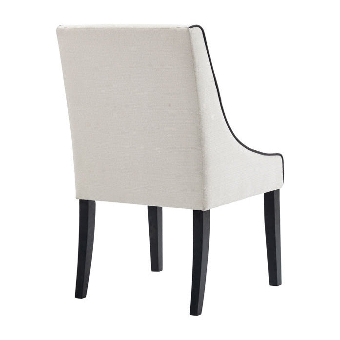 Sia 4-6 Seat Black Dining Table and 4 Chatsworth Dining Chairs Calico Two Tones