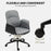 Office Chair, Linen Desk Chair with Adjustable Height Grey