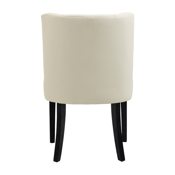 Set of 2 Hatfield Dining Chairs - Cream Faux leather